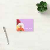Post-it® Personalisé violet avec fleurs marguerites (Bureau)