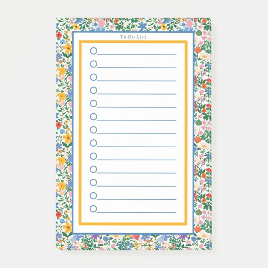 Post-it® Personalised Happy Floral Botanical To Do List. (Devant)