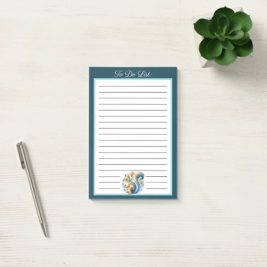 Post-it® Personalized Blue Squirrel To Do List  (Bureau)