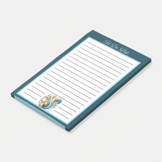 Post-it® Personalized Blue Squirrel To Do List (Incliné)