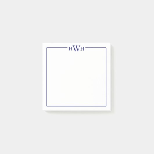 Post-it® Personalized Border Monogram Stationery (Devant)