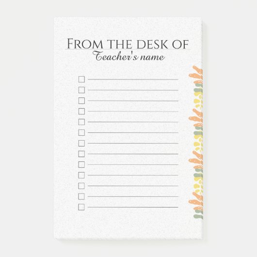 Post-it® Personalized Checklist Note Pad (Devant)