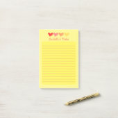 Post-it® Personalized Colorful Hearts (Sur un bureau)