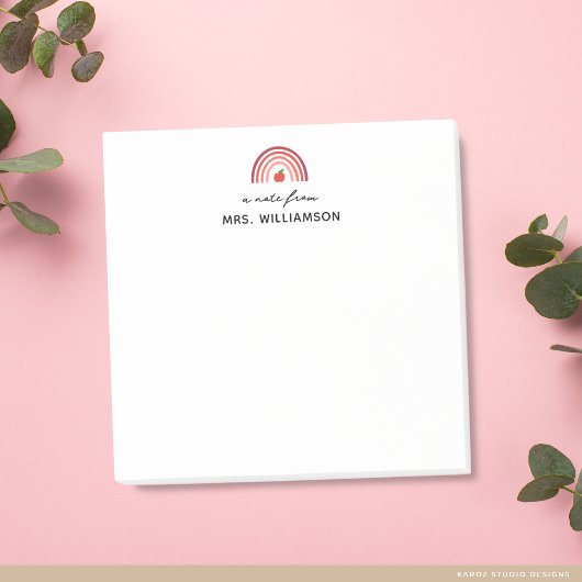 Post-it® Personalized Cute A Note From Teacher Name