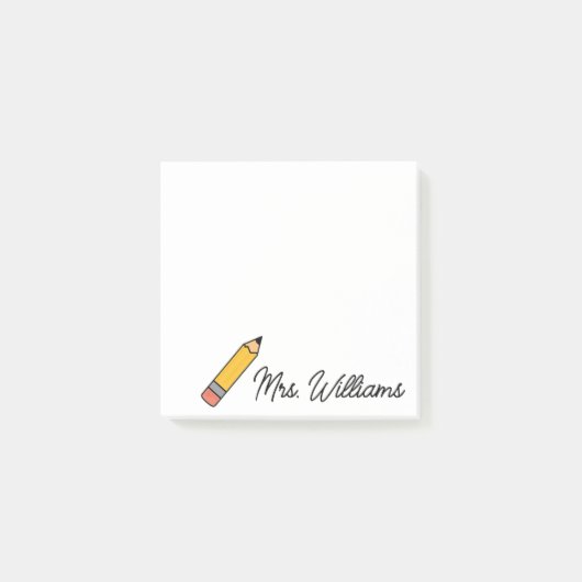 Post-it® Personalized Cute Crayon Teacher Back to School (Devant)