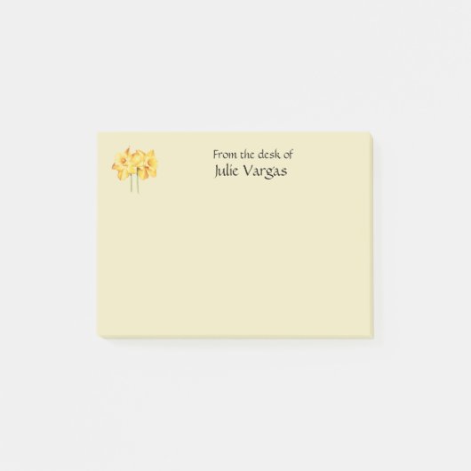 Post-it® Personalized daffodil yellow Post it notes (Devant)