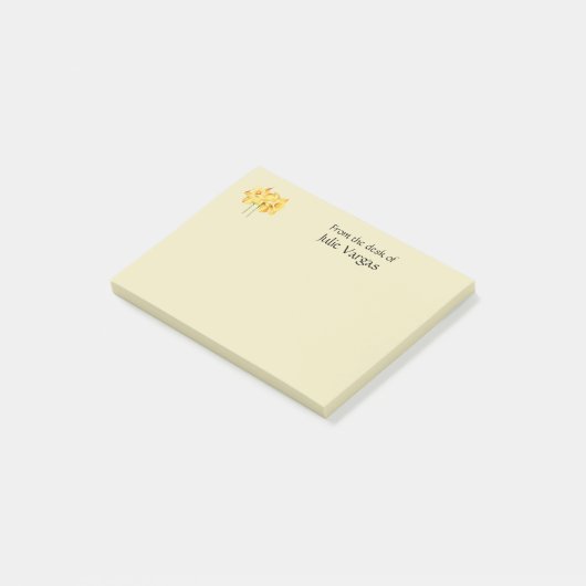 Post-it® Personalized daffodil yellow Post it notes (Incliné)