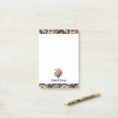 Post-it® Personalized Elegant Dark Floral (Sur un bureau)