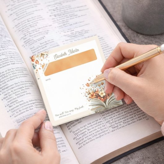 Post-it® Personalized Floral Bible Scripture Christian 
