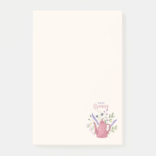 Post-it® Personalized Floral & Teapot Notes (Devant)