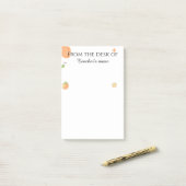 Post-it® Personalized for elementary Teacher's Cute Peach   (Sur un bureau)