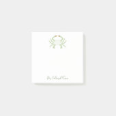 Post-it® Personalized Green Chic Crab, Beach Sticky Notes (Devant)