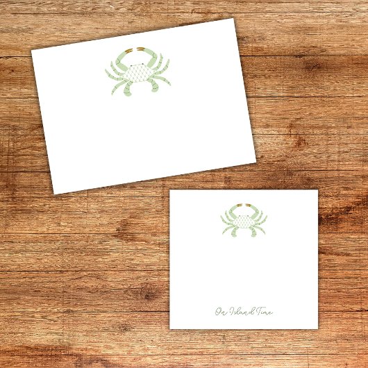 Post-it® Personalized Green Chic Crab, Beach Sticky Notes
