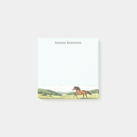Post-it® Personalized Horse Stationery Customized Name (Devant)