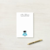 Post-it® Personalized kindergarten school teacher funny owl (Sur un bureau)