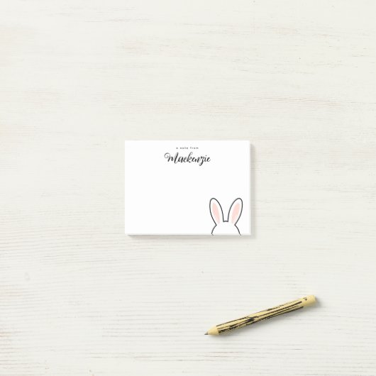 Post-it® Personalized  Minimalist Cute Bunny Ears Easter (Sur un bureau)