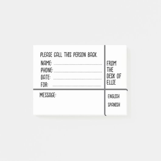 Post-it® Personalized Name Phone Message Office (Devant)