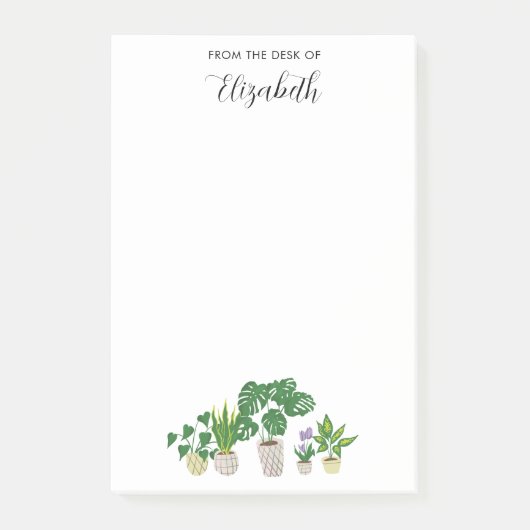 Post-it® Personalized Name Potted Plants Monstera Script (Devant)