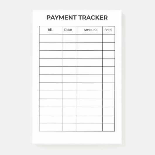 Post-it® Personalized Payment Tracker  (Devant)