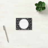 Post-it® Personalized Photo with Pearls Circle on Black (Bureau)