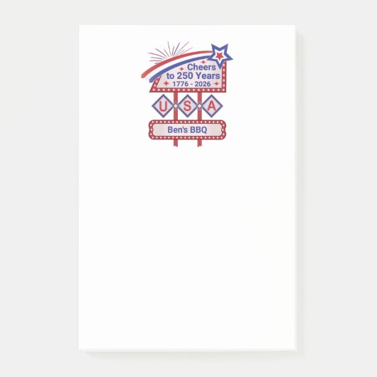 Post-it® Personalized USA 250–Patriotic Retro Marquee (Devant)