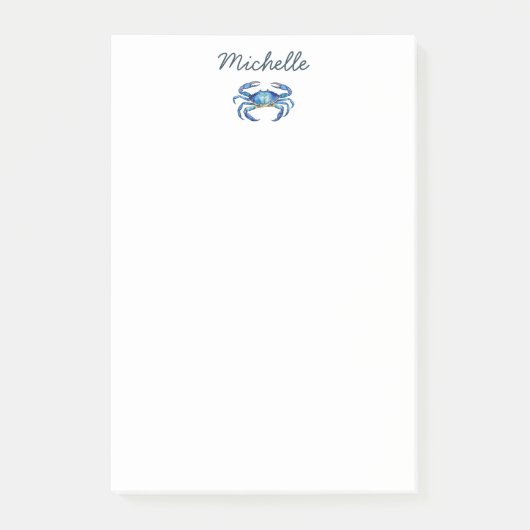 Post-it® Personalized  Watercolor Crab Summer Beach    (Devant)