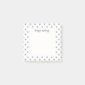 Post-it® Personalized White & Black Bow Script (Devant)