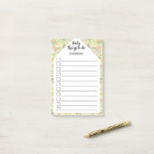 Post-it® Personalized Yellow Pink Green  baby things to do (Sur un bureau)