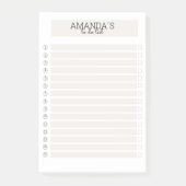 Post-it personnalisable moderne beige blanc (Devant)