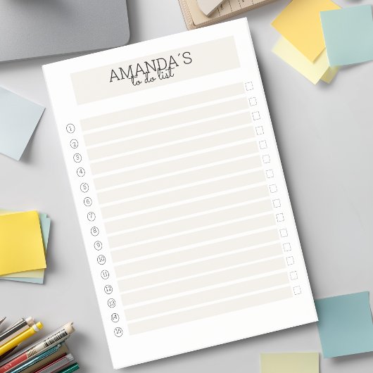 Post-it personnalisable moderne beige blanc