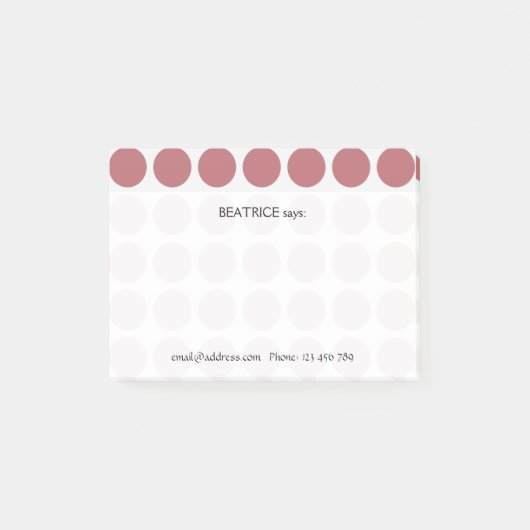 Post-it® Personnalisable n'importe quel Motif Pois couleur  (Devant)