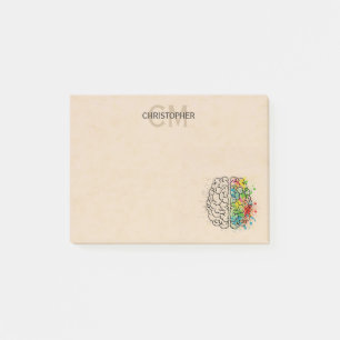 Post-it® Personnalisation du cerveau humain gauche et droit