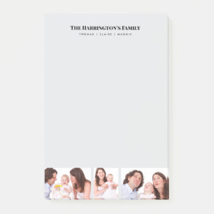 Post-it® Personnalisé 3 sections Famille Photo Collage Blac