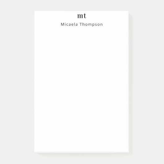 Post-it® Personnalisé à peine blanc + initiales (Devant)
