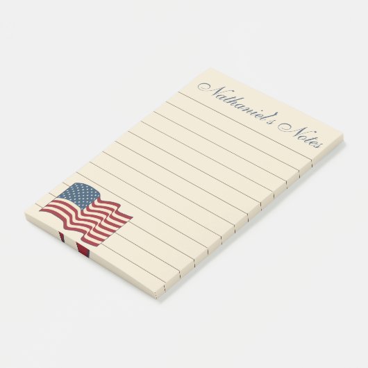 Post-it® Personnalisé American Flag Post It Notes Cadeau (Incliné)