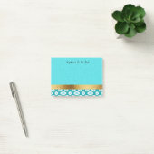 Post-it® Personnalisé Arctic Blue Turquoise White Gold (Bureau)