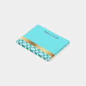 Post-it® Personnalisé Arctic Blue Turquoise White Gold (Incliné)