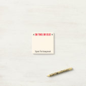 Post-it® Personnalisé Faire ça ou autre drôle (Sur un bureau)