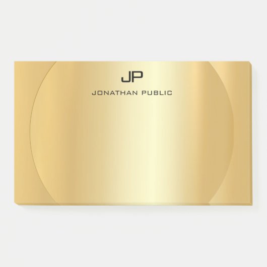 Post-it® Personnalisé Faux Gold Élégant Monogramme moderne (Devant)