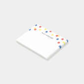 Post-it® Personnalisé Fun Rouge Bleu Jaune Confetti (Incliné)