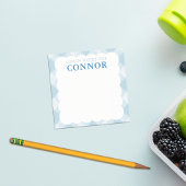 Post-it® Personnalisé GARÇONS En vichy Bleu Case à cocher D