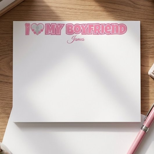 Post-it® Personnalisé J'aime mon petit ami – Ajouter une ph