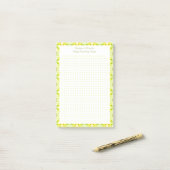 Post-it® Personnalisé Joli Jaune grille de points Nouveau m (Sur un bureau)