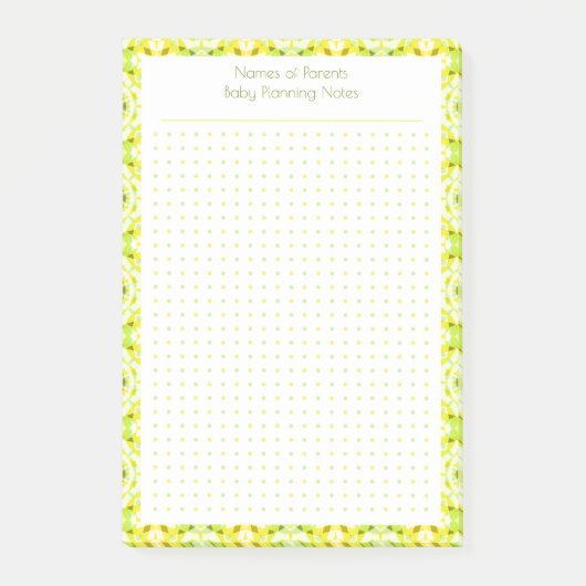 Post-it® Personnalisé Joli Jaune grille de points Nouveau m (Devant)