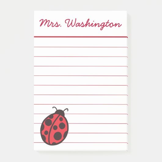 Post-it® Personnalisé Ladybug Post It Notes Cadeau (Devant)