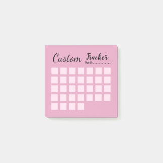 Post-it® Personnalisé mensuel habit tracker blush rose 