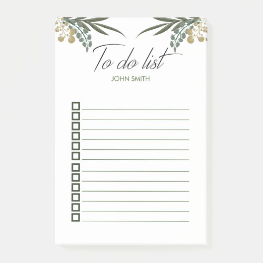 Post-it® Personnalisé Moderne Aquarelle Feuilles botaniques (Devant)