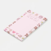 Post-it® Personnalisé Monogramme Coquette Cute Girl Rose Fe (Incliné)