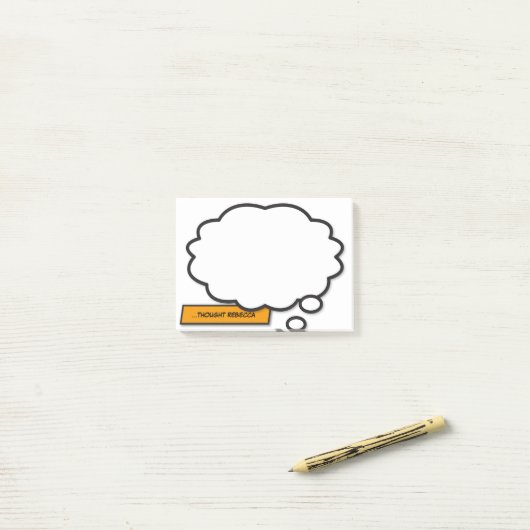Post-it® Personnalisé Nom Think Bubble Fun Comic Book (Sur un bureau)