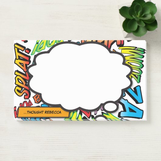 Post-it® Personnalisé Nom Think Bubble Fun Comic Book (Bureau)